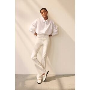 J Brand Runway Trousers Tectonic Cream Corduroy High Rise Flare Womens 28